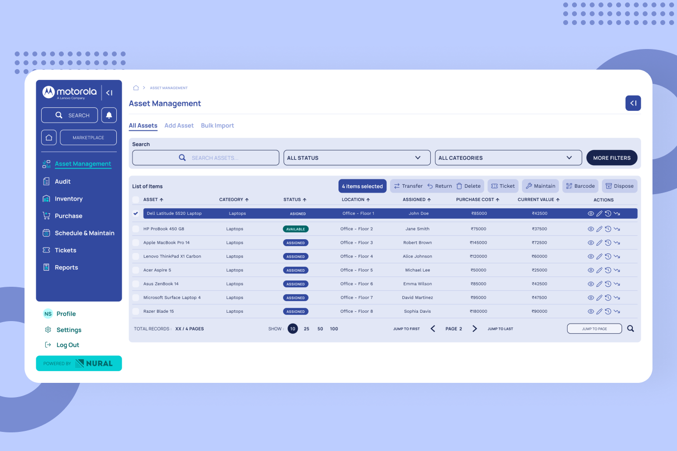 Nural - Asset Management Platform